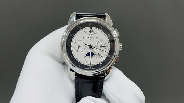 白 金 新款上市百达翡丽 实拍图 patek philippe 贵族的艺术品 搭配进口9100动能多功能7针机芯 0返修 功能 动能 24小时,星期 星辰 月份