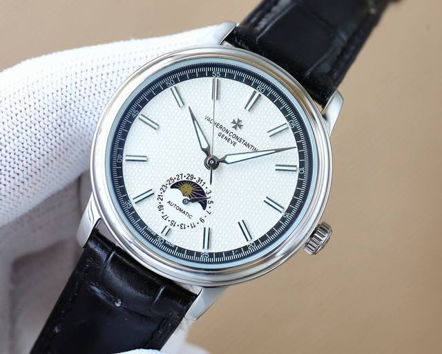 白 金 江诗丹顿 Vacheron Constantin 传袭系列男士腕表 全新复杂日月星辰多功能腕表 超强夜光 搭载原装进口2824-2自动上链机械机芯 汇集
