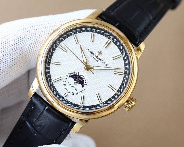 白 金玫 江诗丹顿 Vacheron Constantin 传袭系列男士腕表 全新复杂日月星辰多功能腕表 超强夜光 搭载原装进口2824-2自动上链机械机芯 汇