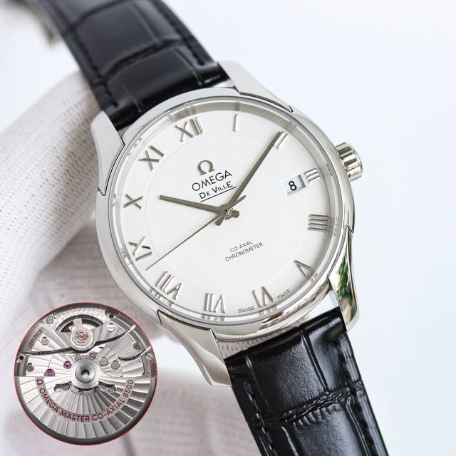 皮带 白壳 金壳 钢带白壳 全玫瑰金钢 omf 欧米茄 Omega 碟飞系列 Ap10 搭载同轴8500机芯上市 1.工厂p自改2824黑摆轮 质量保证 包括日