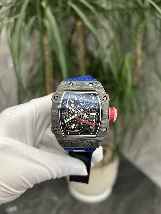 独家实拍图 richard Millerautomatic Mechanical Watch 理查德米勒碳纤维 全自动机械表 复刻版本瑞士机芯