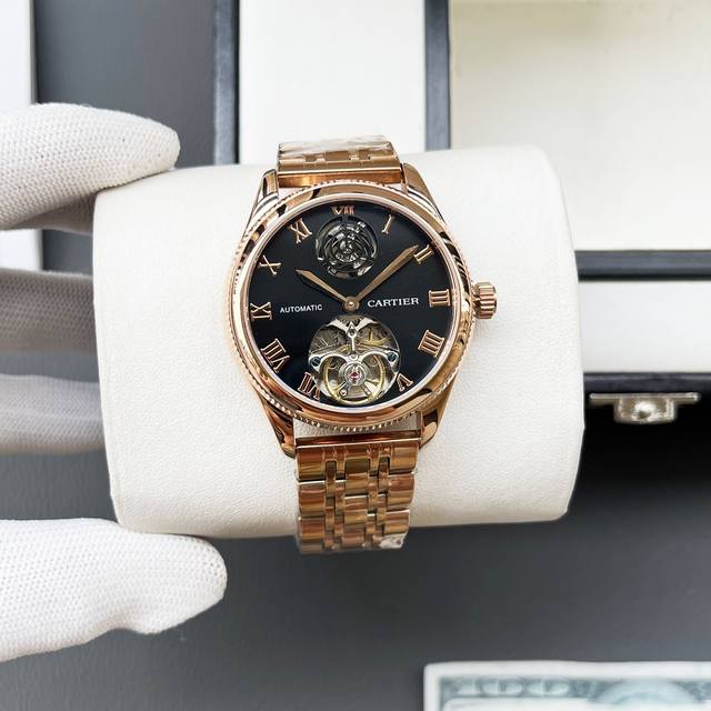 皮 钢770卡地亚-Cartier精品男士腕表 尊贵大气 绅士风范 高端矿物质防刮镜面玻璃 耐磨316L精钢表壳 耐磨进口小牛皮表带 全自动进口机械机芯尺寸 4
