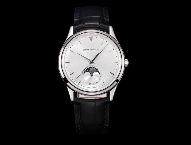 积家月相大师系列正装男表Q1368420. 表壳直径39Mm 厚度9.9Mm 月相盘 Cnc精雕成型 非贴片 相似度高达98% 机芯 原装开模Cal.9251一