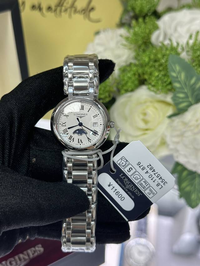 独家实拍图 longines Ladies Swiss Shi Ying Machinery, Ladies Watches. 浪琴心月系列 顶级复刻版本 瑞士