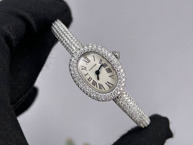顶级高配版 全镶莫桑钻石配证书 女神专配 手镯手表 卡地亚浴缸系列H全镶莫桑钻石 尺寸 16Mm17Mm两个尺寸 数量有限 先订先得
