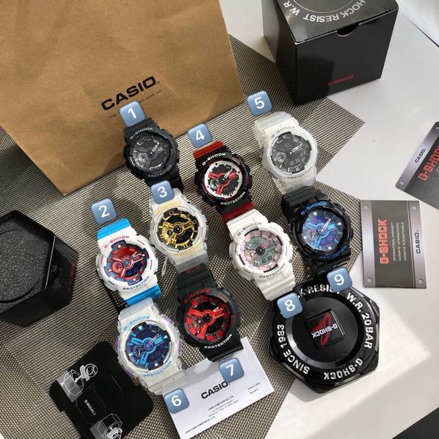 支持香港 美国直邮 卡西欧Ga100系列 G-Shock旗舰店官网Ga-100防水男士手表男表Casio 53*14Mm表径.功能 自动Led照明 世界时间 倒