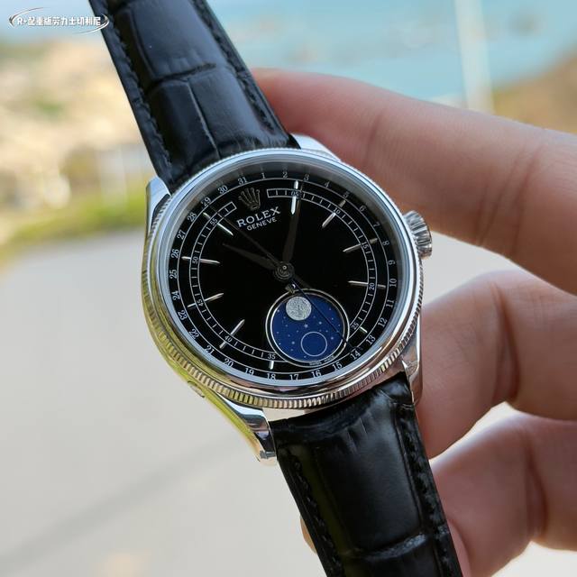 R+ Rolex-切利尼 月相型面市 官方一致克重:约120克 原版尺寸 39Mm13.2 定制版红轮Cal.3195型机芯还原原装所有功能及8点位快调月相方式