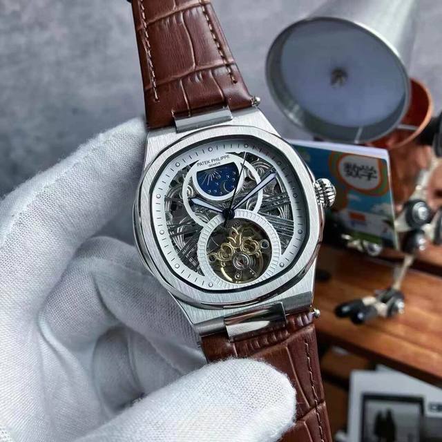 品牌: 百达翡丽 飞轮新品 商务休闲 奢华大气类型 精品男士腕表 新品 表带 真牛皮表带 舒适 机芯:高级机械机芯 稳定 材料 矿物质防刮镜面 高清 耐磨 大气