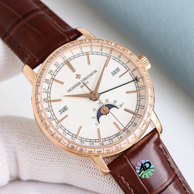 周月轮回 分秒轮转 Km 江诗丹顿 Traditionnelle 传袭系列全日历腕表 型号 4010T O00R-B344 B740 B345 表壳 腕表直径4