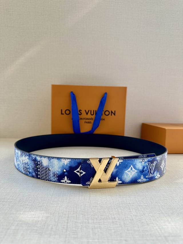 4.0 Wide Lv Initials Mng Bandana Double-Sided Belt Is Eye-Catching And Renova