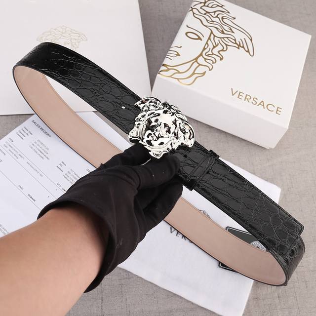 versace Versace Popular Crocodile Pattern Double-Sided Top Layer Is Made Of C