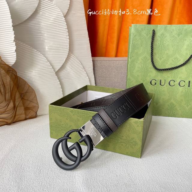 gucci New Embossed Belt With Brown Leather Embossed Flowers On The Bottom, Pa