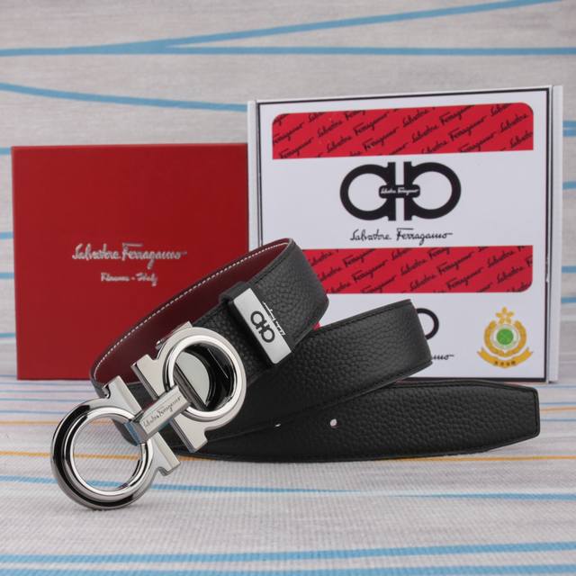 Belt Ferragamo Original Cowhide Belt Men's Belt Material 100% First Layer Cowhid