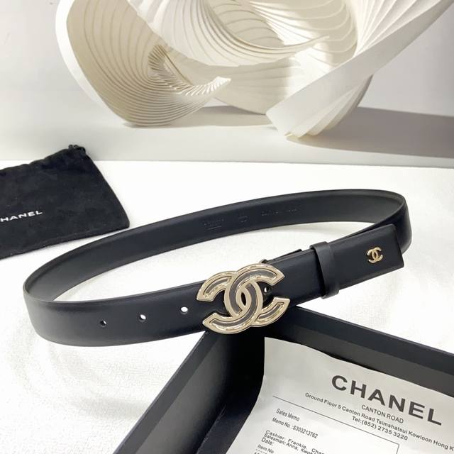 3.0Cm Chanel Belt Double-Sided Top Layer Leather Length.75.80.85.9095.100. Eu