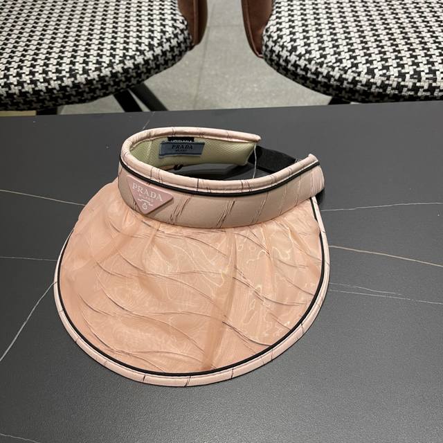 prada Prada 2025 Spring And Summer New Sunshade Straw Hat Colorful Wave Hollo