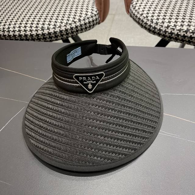 prada Prada Sun Hat For Women Summer Face Covering Large Brim Empty Top Sun H