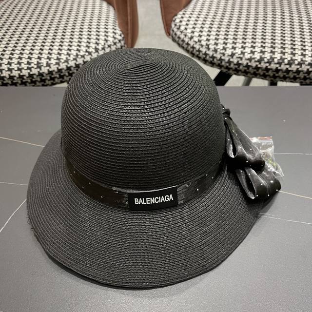 balenciaga Balenciaga French European Style Small Brim Hat For Women With Bow