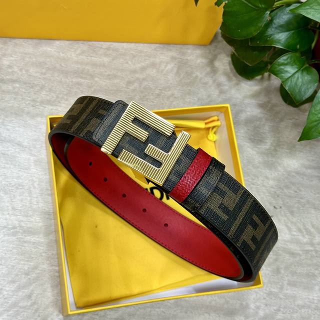 fendi Same Style As Fendi Counters Width 4.0Cm Double Ring Reversible Belt Ff