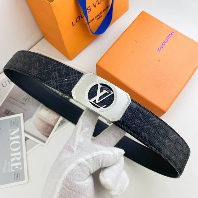 lv Special Leather Belt Series Original Hardware Boutique Stainless Steel Buc