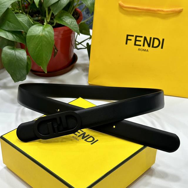 fendl Fendi Women's Belt Width 30Mm Double-Sided Original First-Layer Cowhide
