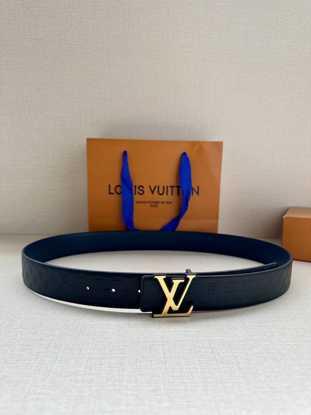 3.4 Width Lv Heritage Double-Sided Imported First-Layer Cowhide Pressed Belt