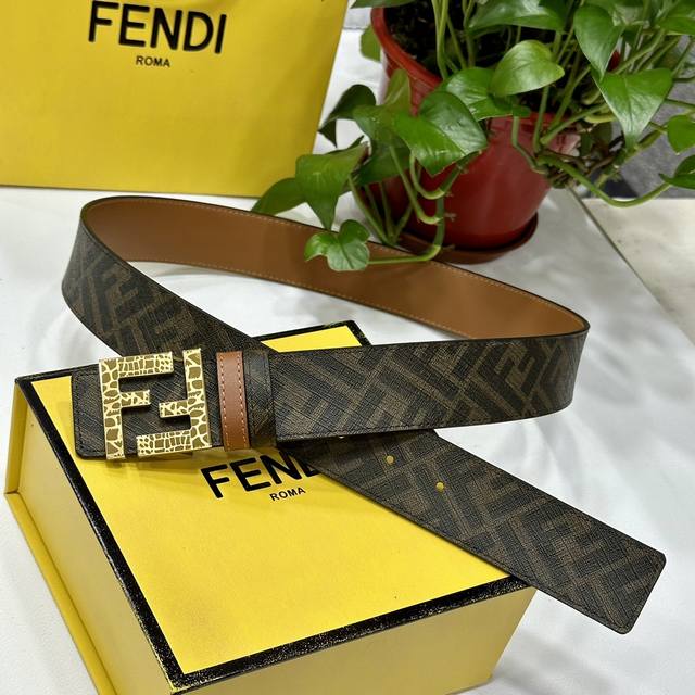 fendi Same Style As Fendi Counters Width 4.0Cm Double Ring Reversible Belt Ff