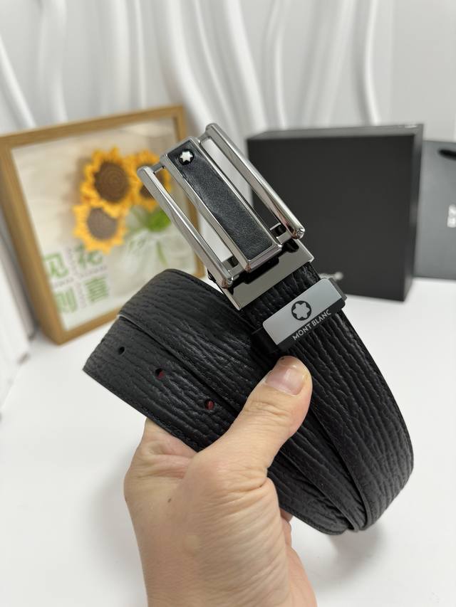 Product Name: Montblanc Material: Original Cowhide Belt 100% Top Layer Cowhide B