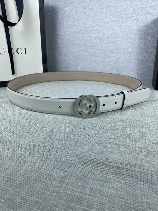 Width 3.0Cm Gucci This Thin Belt Is Made Of Shaved Small Layer Cowhide With Gold