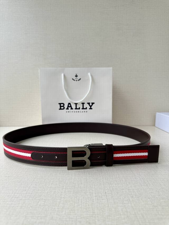 bally The Same Style As The Bally Counter Men's Belt Width Is 3.4Cm This Mode