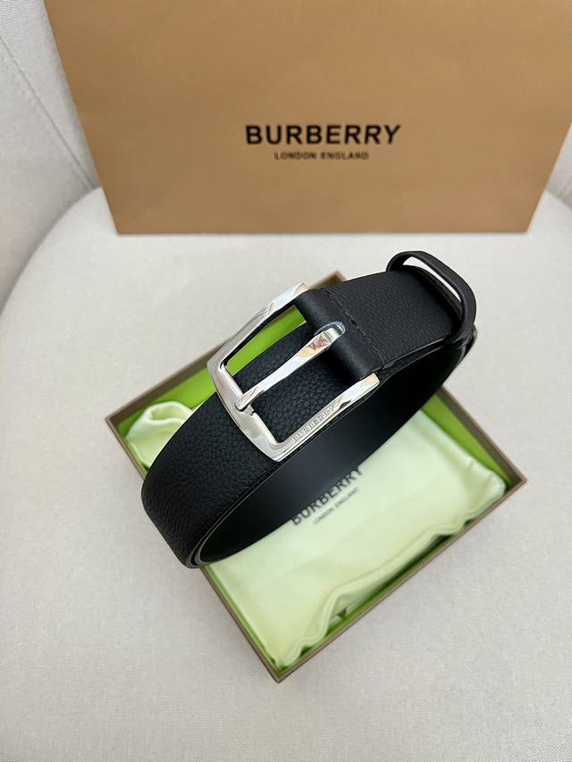 burberry-Burberry Men's Counter Metal Buckle Top Layer Cowhide Double-Sided O