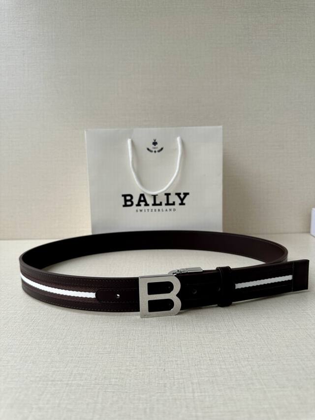 bally Men's Belt Width 3.4Cm This Model Is Made Of Imported Cowhide On The Re