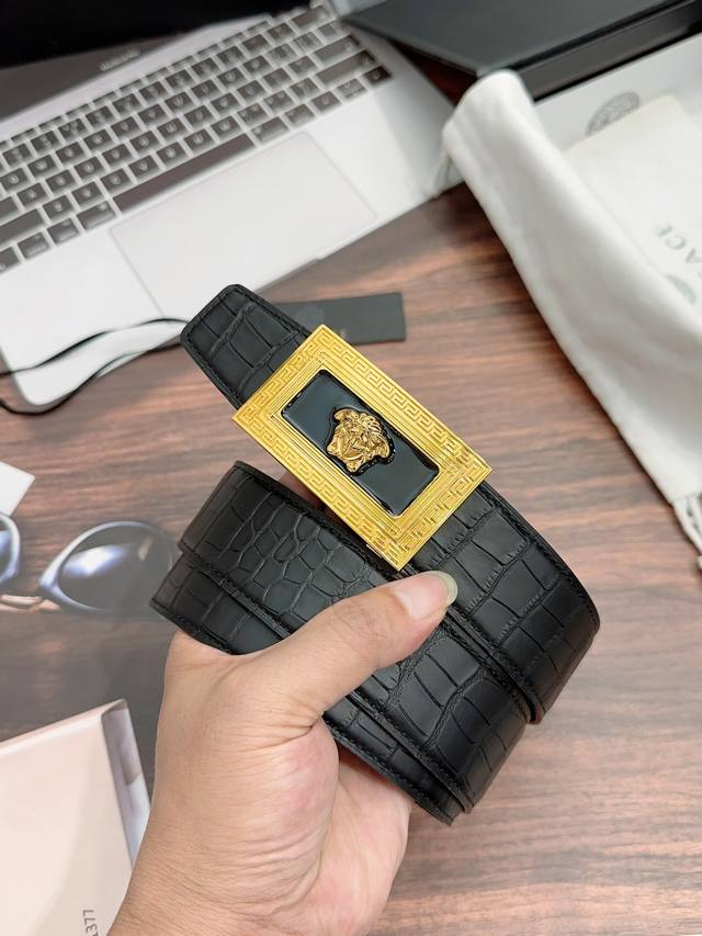 Versace Original Width 3.8Cm, Original Leather Business Casual Dual Use