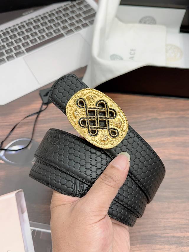 Versace Original Width 3.8Cm, Original Leather Business Casual Dual Use