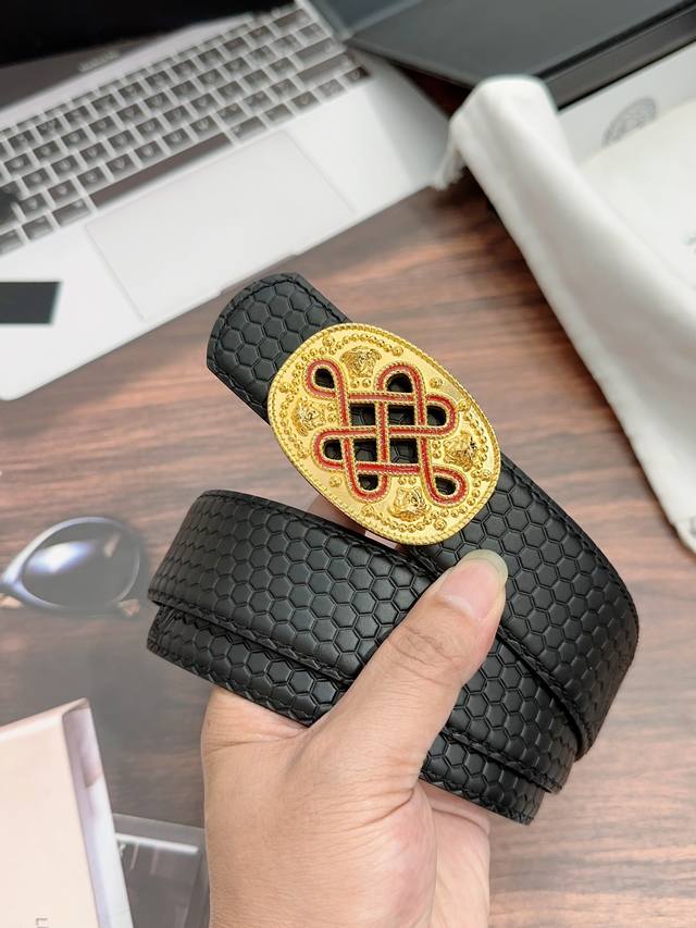 Versace Original Width 3.8Cm, Original Leather Business Casual Dual Use 911522