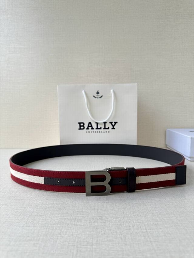 Bally Men's Belt Width 3.4Cm This Model Is Made Of Imported Cowhide On The Rever