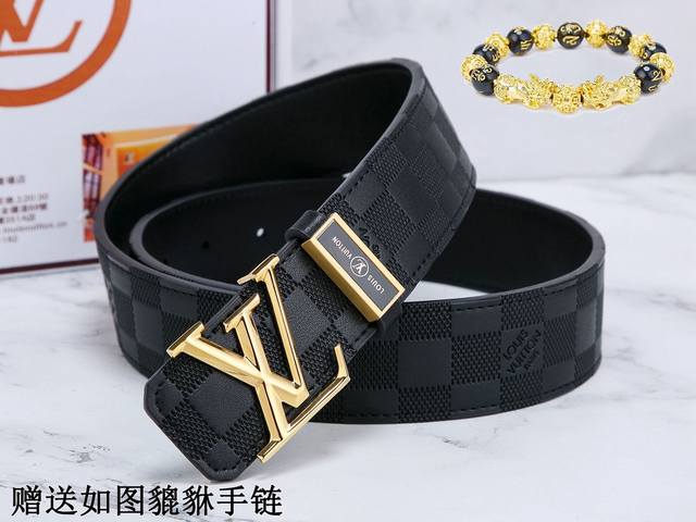 Belt Lv..Louis..Vuitton Original Belt 100% First Layer Cowhide Guaranteed Genuin