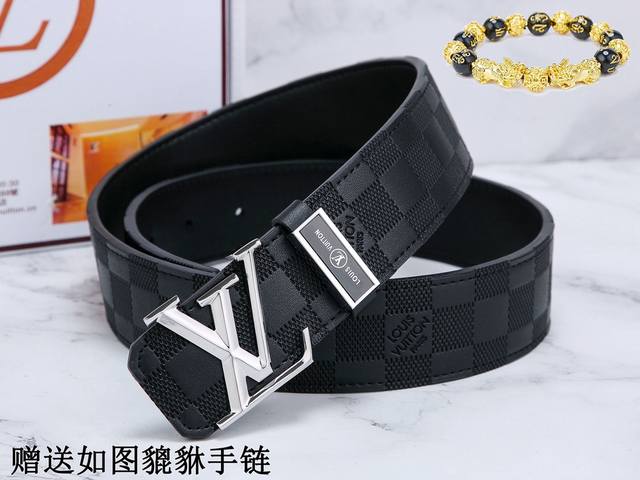 Belt Lv..Louis..Vuitton Original Belt 100% First Layer Cowhide Guaranteed Genuin