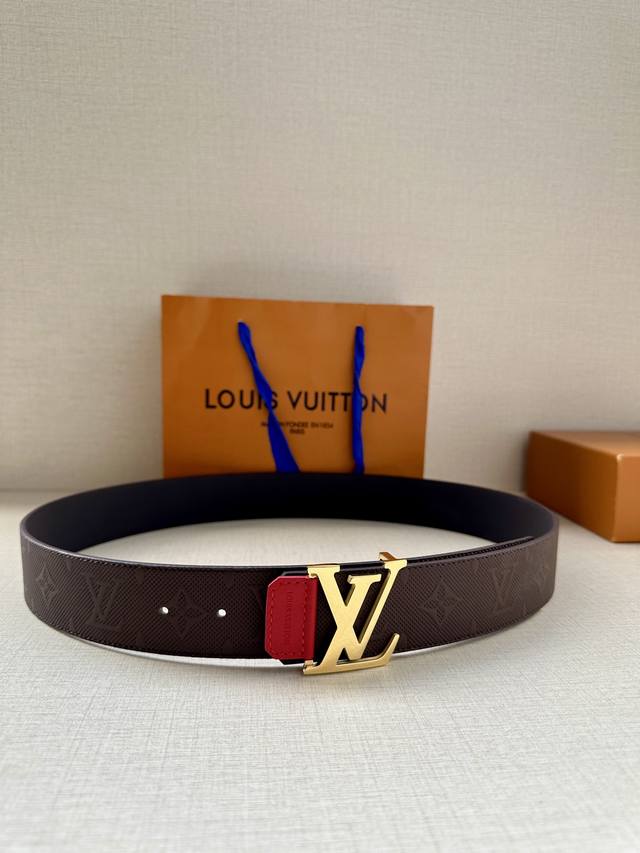 lv4.0 Wide Shadow Belt Has The Classic Style Of Monogram Shadow Leather And T