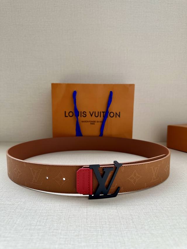 lv4.0 Wide Shadow Belt Has The Classic Style Of Monogram Shadow Leather And T