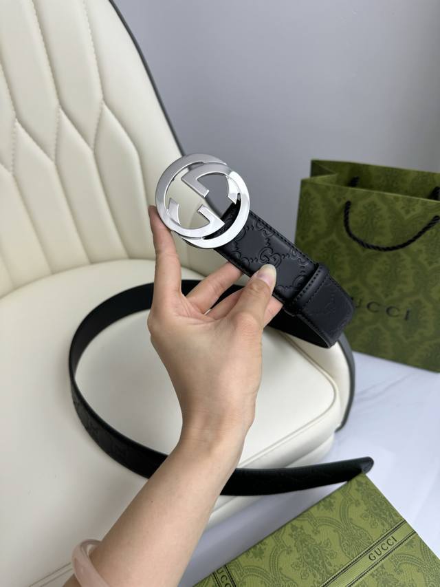 gucci.Gucci Full Set Packaging 3.8Cm Imported Calfskin Embossed, Counter Genu