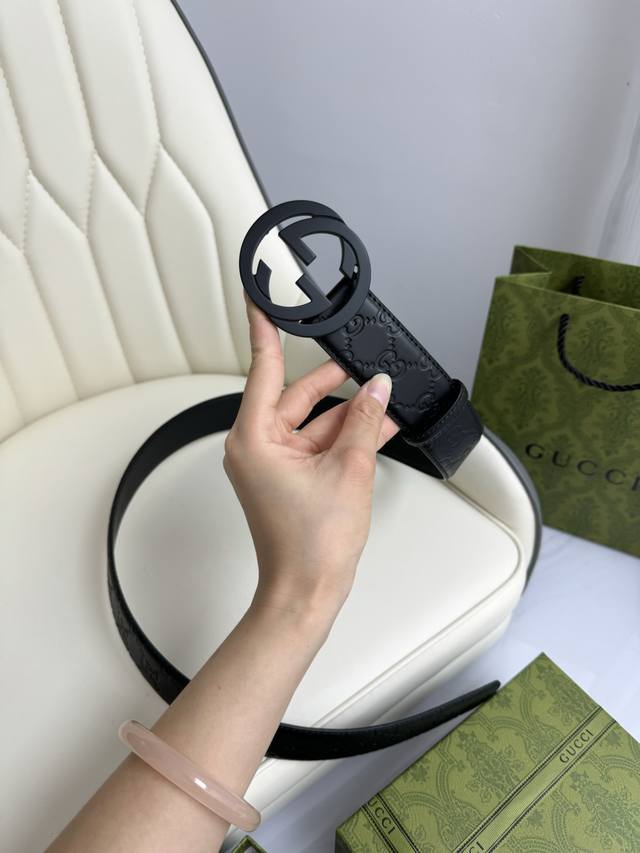 gucci.Gucci Full Set Packaging 3.8Cm Imported Calfskin Embossed, Counter Genu