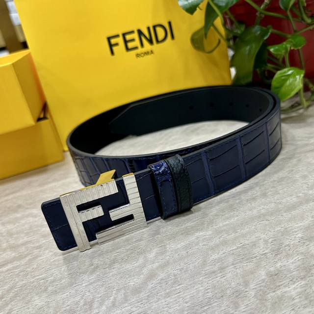 fendl Fendi Width 40Mm Double-Sided Original Calfskin With Single Ruthenium P