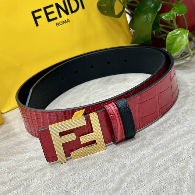 fendl Fendi Width 40Mm Double-Sided Original Calfskin With Single Ruthenium P