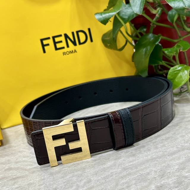 fendl Fendi Width 40Mm Double-Sided Original Calfskin With Single Ruthenium P