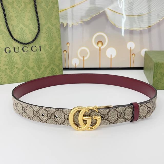 Special Gucci 3.0Cm Classic Imported Canvas Waterproof Material With Cowhide Bot