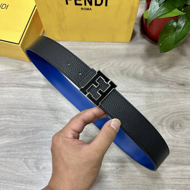 Fendl Fendi Width 40Mm Double-Sided Original Calfskin With Single Ruthenium Pall