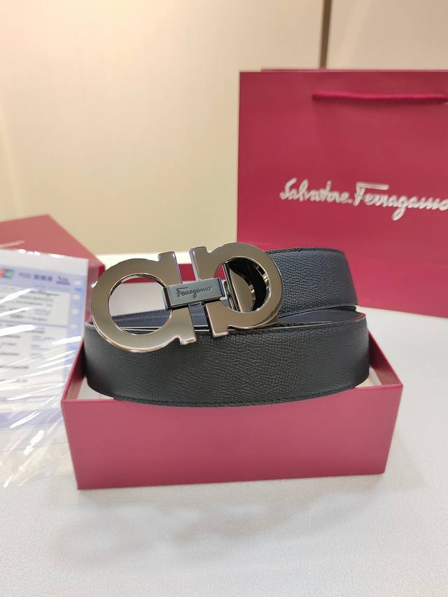 ferragamo Ferragamo Double-Sided Imported Cowhide With Fine Copper Buckles. Y