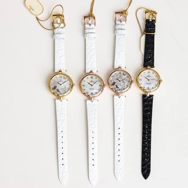 欧米茄机械女表 玫瑰金色手表 水滴款 全玫瑰金 贝壳罗马钻面，一比一机械进出口机芯，尺寸32Mm ，表带形状效果 立体，堪比原装 欧米茄闪耀呈现碟飞典雅系列De