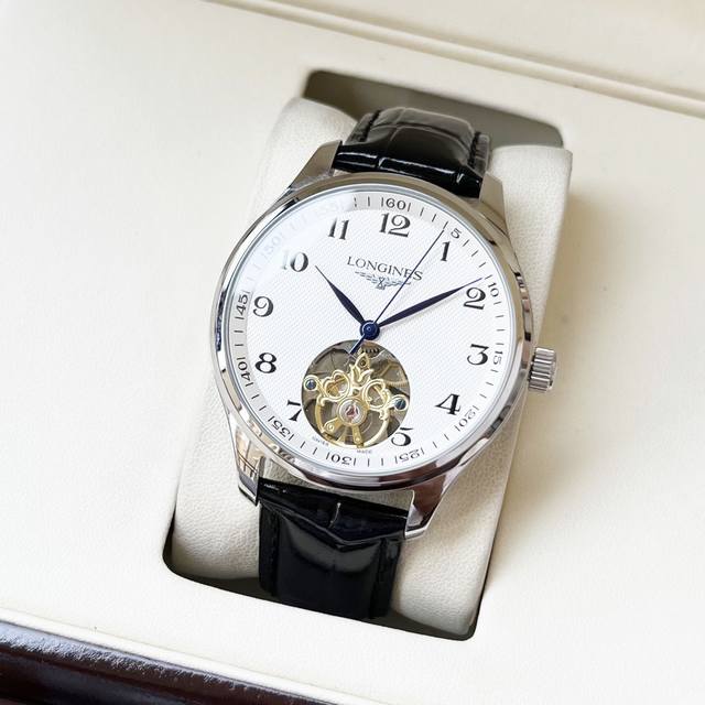全新升级 经典之作 浪琴-Longines 男士腕表 全自动机械机芯 矿物强化玻璃 316L精钢表壳 真皮表带 简约风格 商务休闲 尺寸:直径40Mm 厚度12