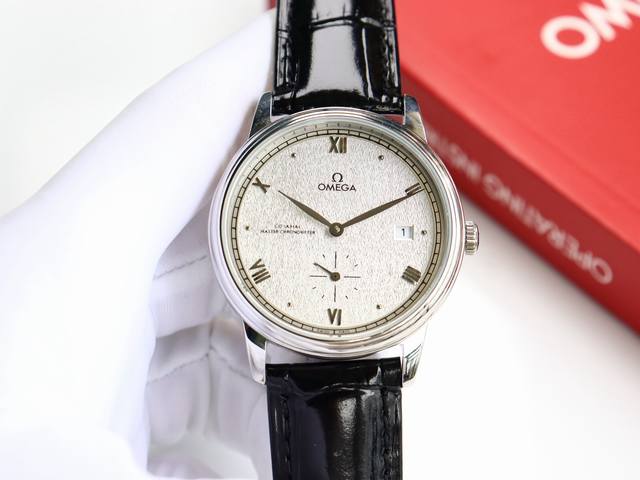 欧米茄-Omega 碟飞系列 二针半机械男士腕表 字面与正品一致，弧面时刻丁高清矿物质水晶镜面，更高清历时9个月多次纠正升级，打造1:1壳型，力求完美！直径39